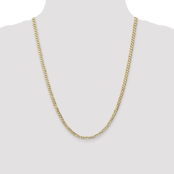 3.8mm, 14k Yellow Gold, Open Concave Curb Chain Necklace, 24 Inch - Picture 2 of 8